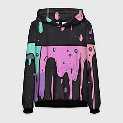 Толстовка-худи мужская Стекающая краска текстура, цвет: 3D-черный