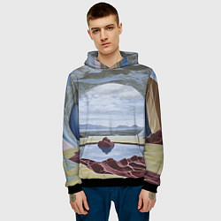 Толстовка-худи мужская Загадочная пещера, цвет: 3D-черный — фото 2