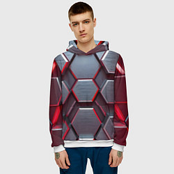 Толстовка-худи мужская Бордовый бронежилет, цвет: 3D-белый — фото 2