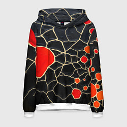 Мужская толстовка Красная абстракция на черном лаке