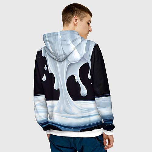 Мужская толстовка Молочная текстура / 3D-Белый – фото 4