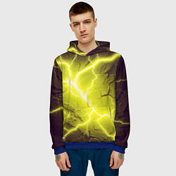 Толстовка-худи мужская Color yellow black, цвет: 3D-синий — фото 2
