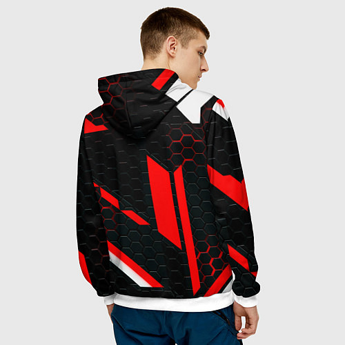 Мужская толстовка Monster energy sport geometry / 3D-Белый – фото 4