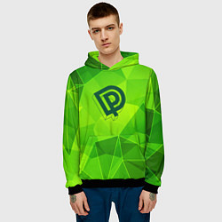 Толстовка-худи мужская Deep Purple green poly, цвет: 3D-черный — фото 2