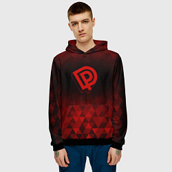 Толстовка-худи мужская Deep Purple red poly, цвет: 3D-черный — фото 2