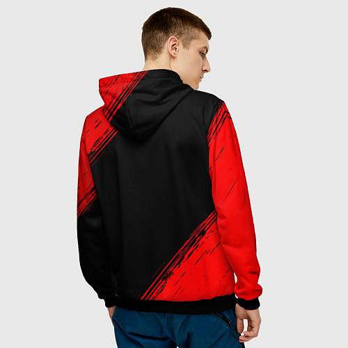 Мужская толстовка Honda - red gradient / 3D-Черный – фото 4