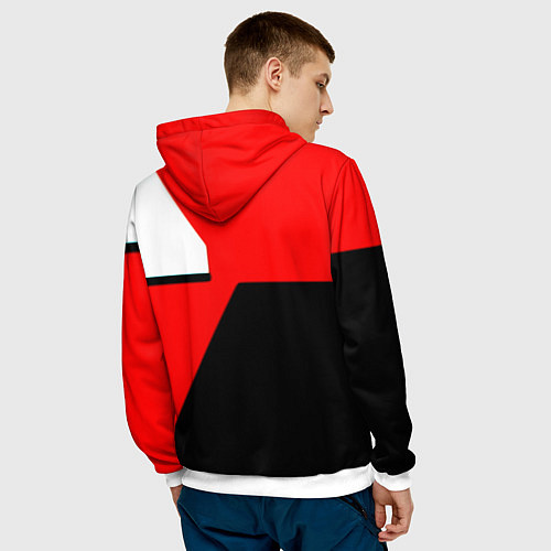 Мужская толстовка Манчестер юнайтед геометрия линии / 3D-Белый – фото 4