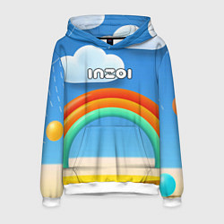 Мужская толстовка Inzoi объемная радуга и облака