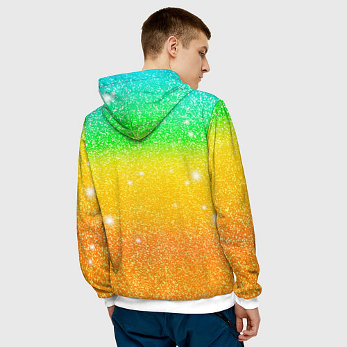 Мужская толстовка Inzoi зелено-желтый фон / 3D-Белый – фото 4