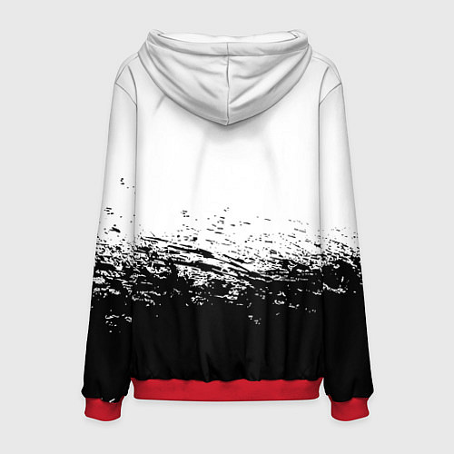 Мужская толстовка Россия черно белые краски / 3D-Красный – фото 2