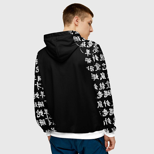 Мужская толстовка Monster energy japan symbol / 3D-Белый – фото 4