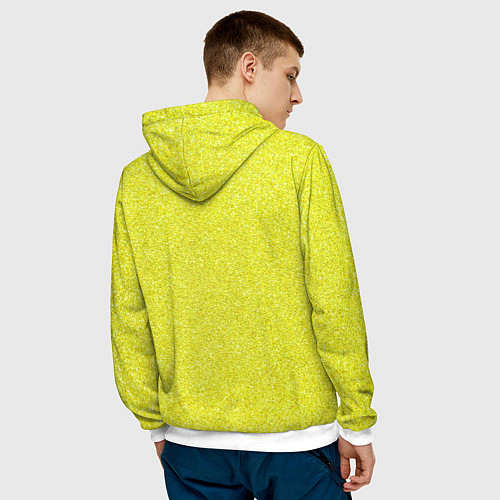 Мужская толстовка Ярко салатный блеск / 3D-Белый – фото 4