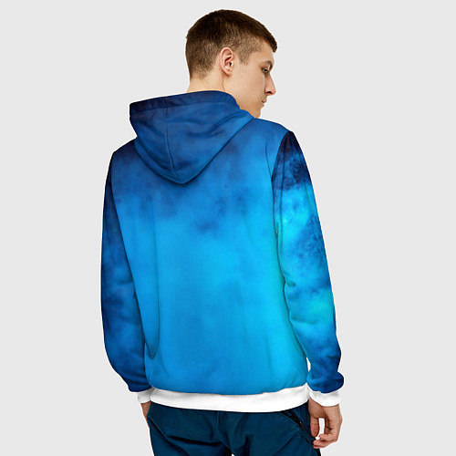 Мужская толстовка Турникмен синий дым / 3D-Белый – фото 4