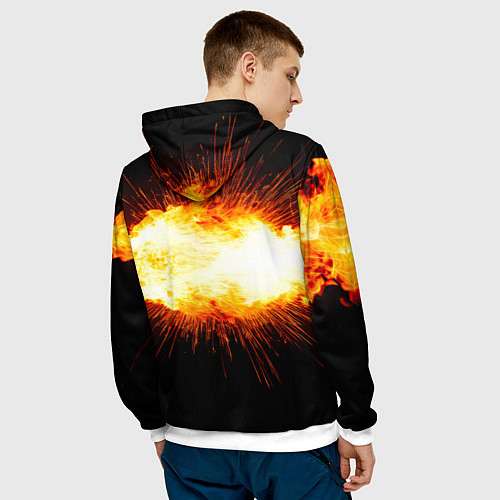 Мужская толстовка Ядро для талкания в огне / 3D-Белый – фото 4