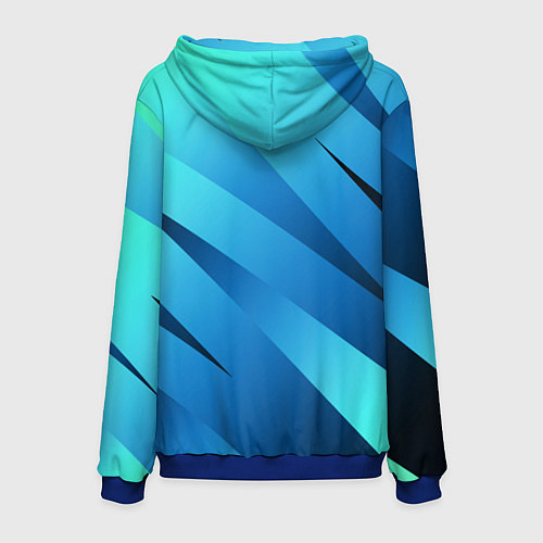 Мужская толстовка Сине-голубой абстрактные полосы / 3D-Синий – фото 2