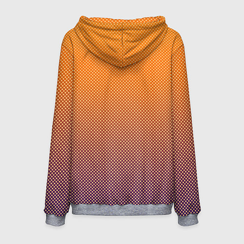 Мужская толстовка Градиент оранжевый в фиолетовый мелкий ромбик / 3D-Меланж – фото 2