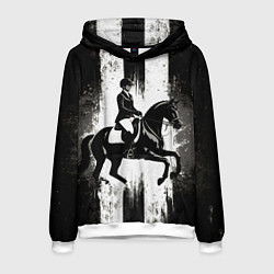 Мужская толстовка Конный спорт на черном