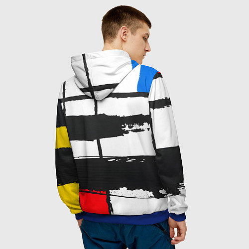 Мужская толстовка В стиле пита мондриана / 3D-Синий – фото 4