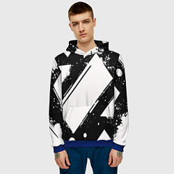 Толстовка-худи мужская Color black white, цвет: 3D-синий — фото 2