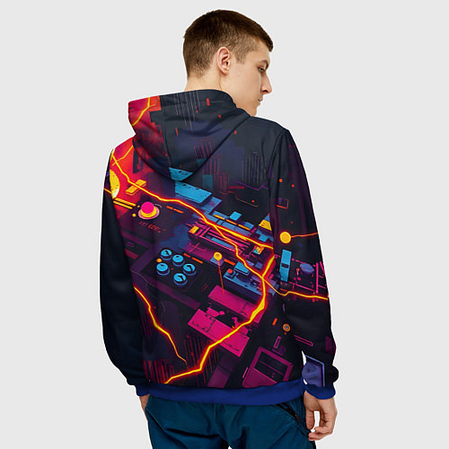 Мужская толстовка Техническая абстракция / 3D-Синий – фото 4