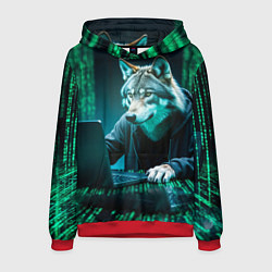 Мужская толстовка Волк хакер