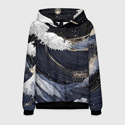 Мужская толстовка Волны моря с блестками