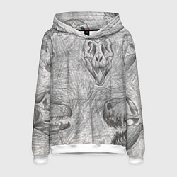 Мужская толстовка Черепа динозавров - эскиз