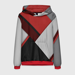 Толстовка-худи мужская Color black red grey, цвет: 3D-красный