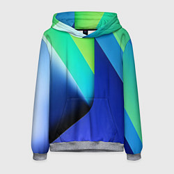 Толстовка-худи мужская Color blue green, цвет: 3D-меланж