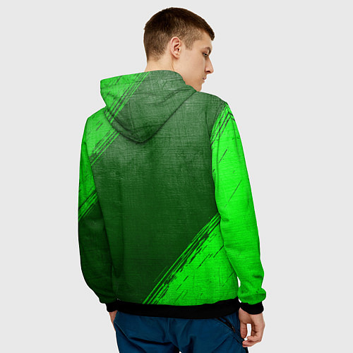 Мужская толстовка Scorpions - green gradient / 3D-Черный – фото 4