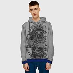 Толстовка-худи мужская Мертвый самурай призрак, цвет: 3D-синий — фото 2