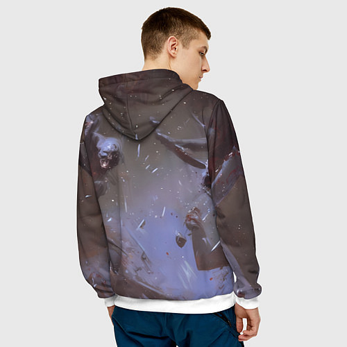 Мужская толстовка Сумасшедшая Милина / 3D-Белый – фото 4