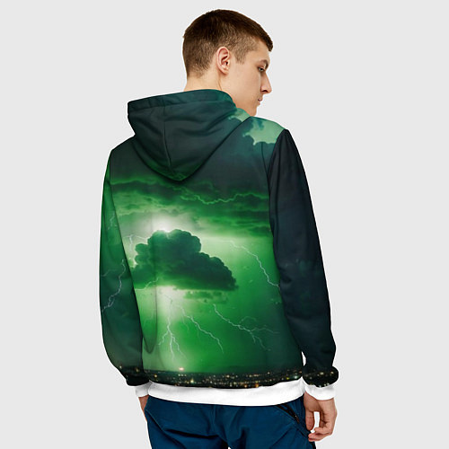 Мужская толстовка Зелёный гром / 3D-Белый – фото 4