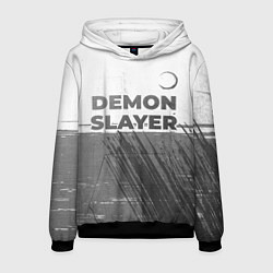 Мужская толстовка Demon Slayer - white gradient посередине