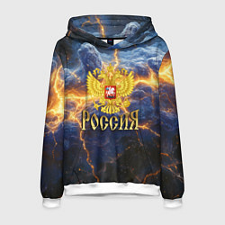 Мужская толстовка Эпичные молнии и герб России