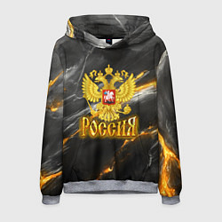 Мужская толстовка Россия черно-желтый фон