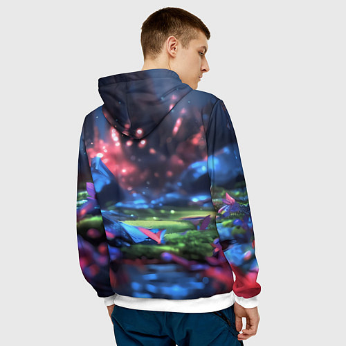 Мужская толстовка Спящий Йода / 3D-Белый – фото 4