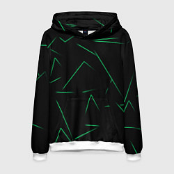 Толстовка-худи мужская Color light green line, цвет: 3D-белый