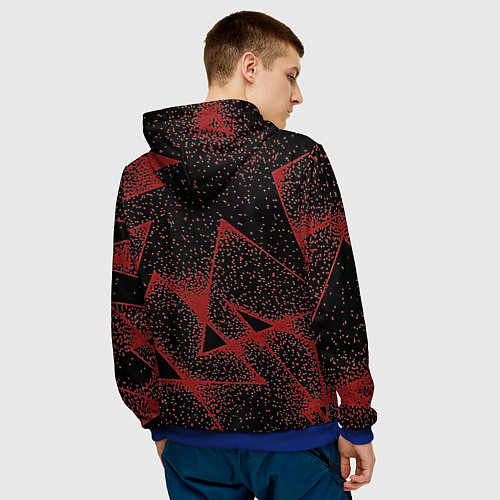 Мужская толстовка Triangles with dots / 3D-Синий – фото 4