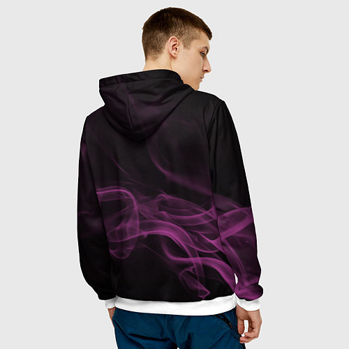 Мужская толстовка Color smoke pink / 3D-Белый – фото 4