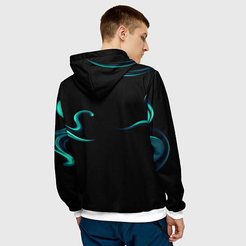 Мужская толстовка Color light blue abstraction / 3D-Белый – фото 4