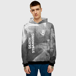 Толстовка-худи мужская Death Stranding - grey gradient вертикально, цвет: 3D-черный — фото 2