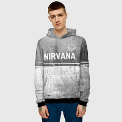 Толстовка-худи мужская Nirvana - grey gradient посередине, цвет: 3D-черный — фото 2