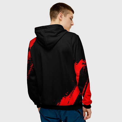 Мужская толстовка Skillet - red gradient / 3D-Черный – фото 4
