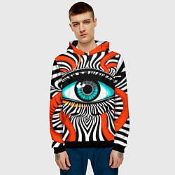 Толстовка-худи мужская Глаз, цвет: 3D-черный — фото 2