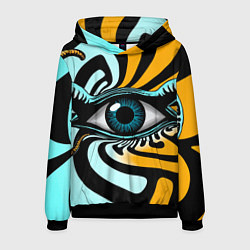 Толстовка-худи мужская Глаз - психоделика, цвет: 3D-черный