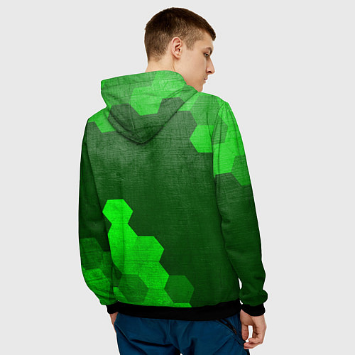 Мужская толстовка Hitman - green gradient вертикально / 3D-Черный – фото 4