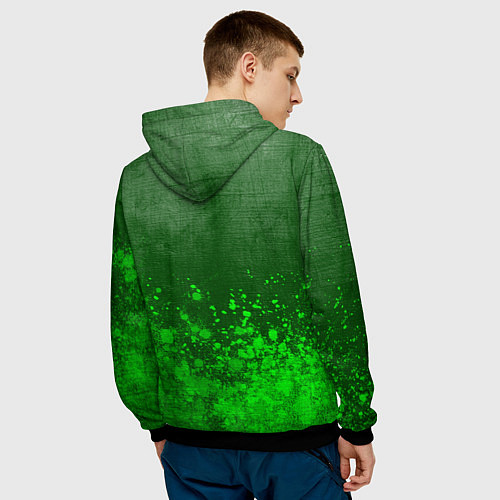 Мужская толстовка Among Us - green gradient посередине / 3D-Черный – фото 4