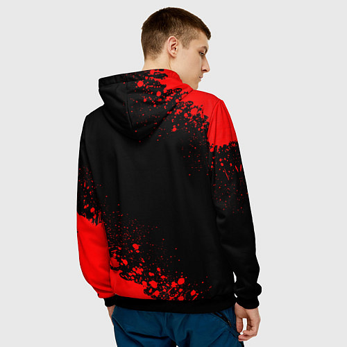 Мужская толстовка Bring Me the Horizon - red gradient вертикально / 3D-Черный – фото 4