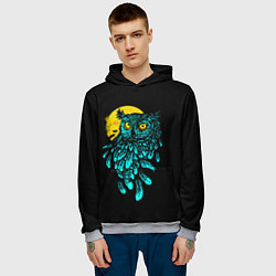 Толстовка-худи мужская Night owl, цвет: 3D-меланж — фото 2